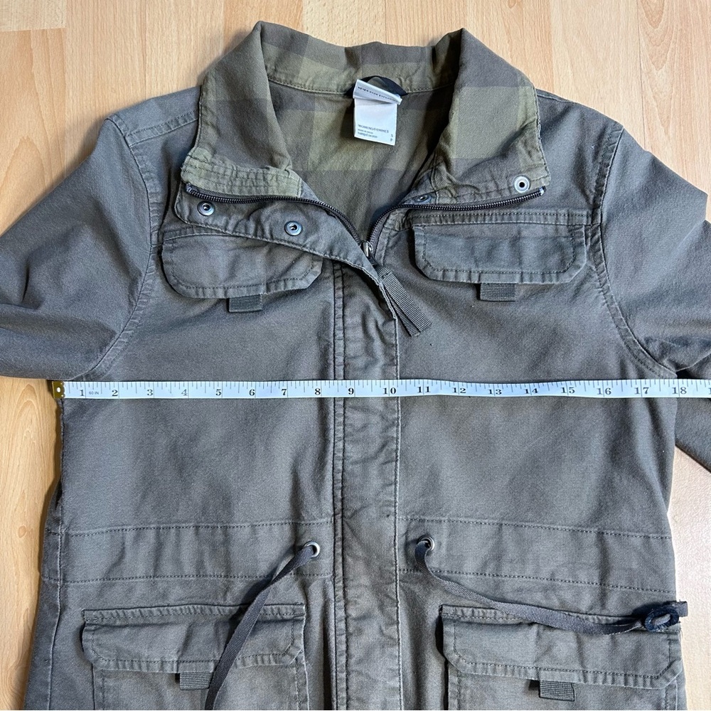 The North Face Utility Flannel Lined Cargo Chore Jacket Olive Green SM‎ - Picture 8 of 11